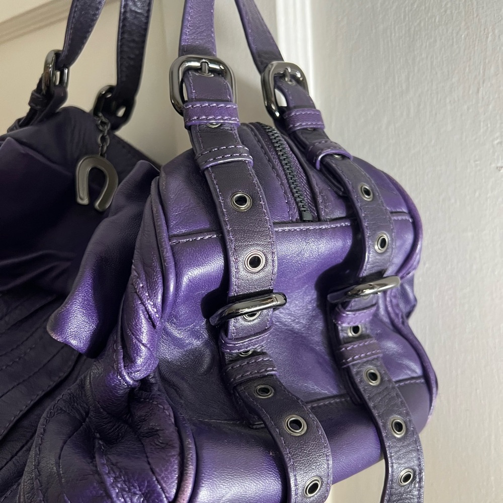Betsey Johnson large leather purple bow purse - Picture 4 of 8